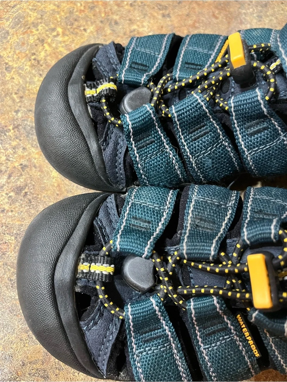 KEEN Newport H2 Little Kids Size 12 Navy Blue Yellow Waterproof Hiking Sandals